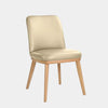Kent Leather Dining Chair in light mocha with natural timber legs.