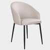 Liv Leather Dining Chair with wheat-colored top grain leather and matte black legs.