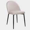 Liv Leather Dining Chair with wheat-colored upholstery and matte black legs.