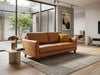 Alfred Sofa Bed in modern design, upholstered in fabric, shown as sofa in stylish living room