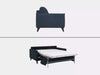 Alfred Sofa Bed shown in both sofa and bed configurations, featuring modern design and versatile functionality.