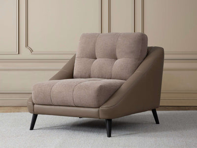 Alix 1.25 Seater Sofa in beige, 97 cm wide, tufted cushioned back and seat.