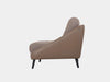 Alix 1.25 Seater Sofa side view with brown upholstery and sleek design.