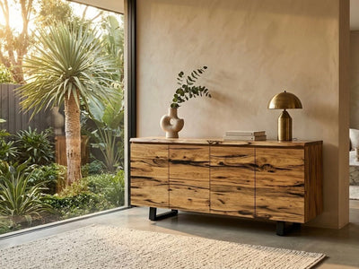 Amazon Buffet storage unit made from Marri Timber with four doors and three drawers