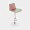 Anteo Leather Bar Stool in premium Italian leather with adjustable steel frame and footrest.