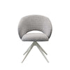 Arlo Swivel Chair with sand fabric and beige steel frame in modern interior