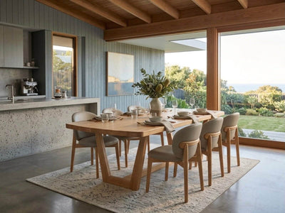 Ashlea Dining Table made in Australia with Vic Ash and Blackwood options in multiple sizes