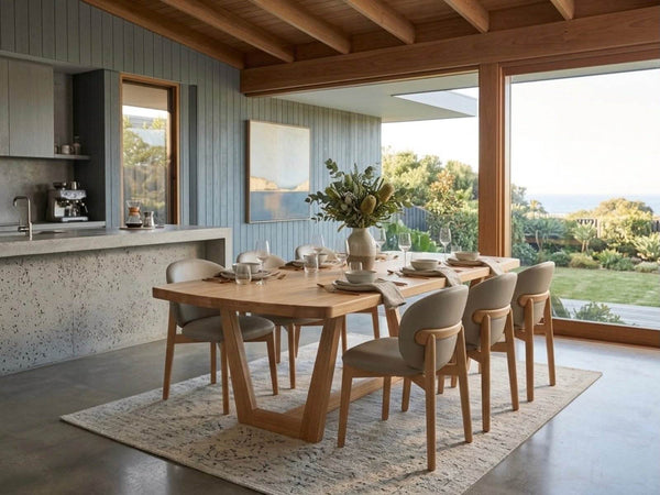 Ashlea Dining Table made in Australia with Vic Ash and Blackwood options in multiple sizes