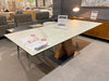 Athena Dining Table with marble top and wooden base on Black November Sale at Taste Furniture Adelaide