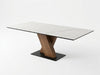 Athena dining table with Italian ceramic top and walnut base on clearance sale