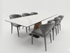 Athena dining table with Italian ceramic top and walnut base clearance sale price