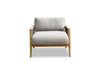 Tribu Outdoor Lounge 1-seater outdoor sofa with teak frame and gray Sunbrella cushions