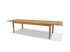 Atoll outdoor teak extendable dining table fully extended, angle view