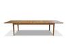 Atoll outdoor teak extendable dining table fully extended, front view