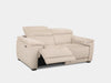 Aurora 2 Seater Sofa in beige with adjustable back and footrest.