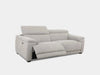 Aurora 2.5 Seater Sofa in light gray with adjustable back and leg rests, modern design.