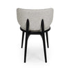 Avery Dining Chair in oatmeal fabric with stained black legs, viewed from the back