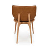Avery Dining Chair in Verona Tan leather with Natural Oak legs viewed from the back