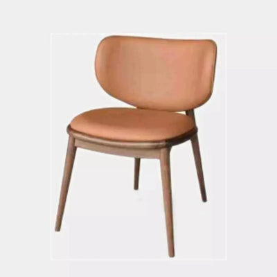 Avery Dining Chair in Verona Tan leather with Natural Oak legs.