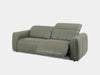 Bailey 2.5 Seater Recliner Sofa in green leather with adjustable backrest and extended footrest.