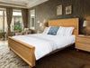 Bergen Bed Frame in natural wood finish with minimalist design in a modern bedroom setting
