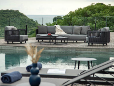 Bonito Outdoor Lounge - 3 Seater Sofa on deck by the pool with scenic view.