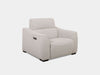 Bordeaux 1.25 Seater Recliner Sofa in light fabric with a modern design.