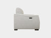Bordeaux 2.5 Seater Recliner Sofa, side view, light grey fabric upholstery.