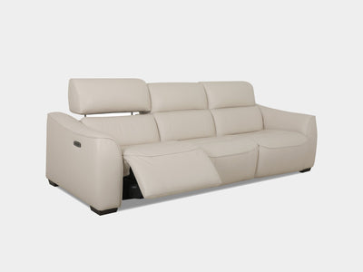 Bordeaux 3.75 Seater Recliner Sofa in cream color with adjustable backrest.