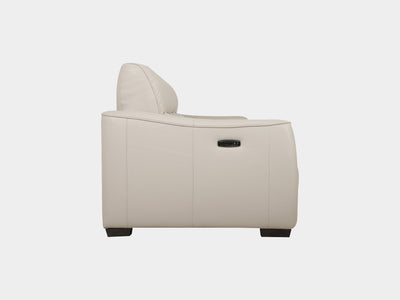 Bordeaux 3.75 Seater Recliner Sofa, side view, cream color upholstery.
