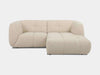 Bric 3 Seater Sofa with Chaise in light fabric, showcasing elegant modern design with plush cushions, perfect for contemporary living spaces.