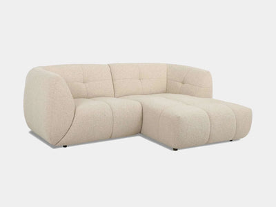 Bric 3 Seater Sofa with Chaise in cream fabric upholstery, featuring plush cushions and a contemporary design.