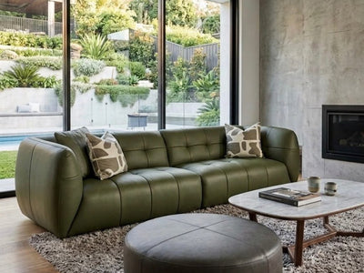 Bric 4 Seater Sofa in leather upholstery by Fabbrica luxury German brand