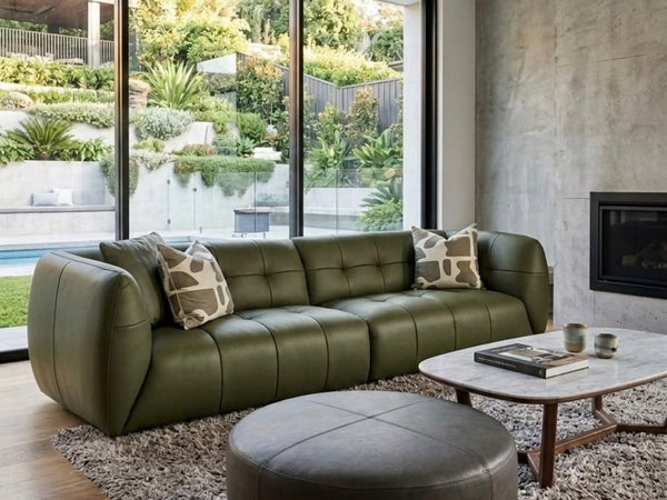 Bric 4 Seater Sofa in leather upholstery by Fabbrica luxury German brand