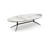 Brontë Ceramic Coffee Table and Side Table with tan marble and grey cement tops