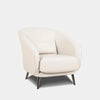 Bubble Leather Armchair with curved design and comfortable cushioning, 83 cm wide, 93 cm deep, white color.