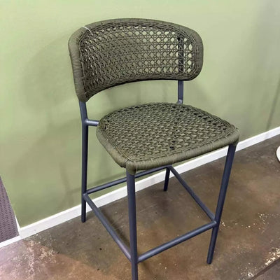 Butterfly Outdoor Bar Chair with woven design and aluminum frame.