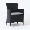 Caribbean Outdoor Dining Chair with powder-coated aluminum frame and handwoven synthetic rattan for stylish outdoor seating