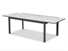 Cebu Outdoor Ceramic Extendable Dining Table with aluminum base and sleek 6mm ceramic top in outdoor setting