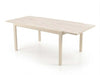 Medium outdoor ceramic extendable dining table with aluminium base on patio