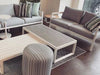 Cebu Outdoor Ceramic Coffee Table with sleek ceramic top and sturdy aluminum base in stylish outdoor lounge setting.