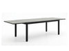 Cebu Outdoor Ceramic Extendable Dining Table - Large with a sleek grey ceramic top and black aluminium frame, modern and spacious.
