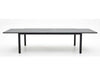 Cebu Outdoor Ceramic Extendable Dining Table - Large with black sleek ceramic top and slim black aluminium legs in extended form.