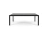 Cebu Outdoor Ceramic Extendable Dining Table - Large with a black aluminium frame and dark ceramic top, sleek modern design.