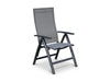 Chora outdoor multi-position high-back chair in Charcoal