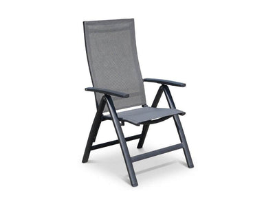 Chora outdoor multi-position high-back chair in Charcoal