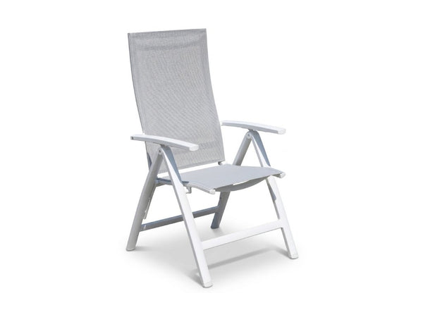 Chora outdoor multi-position high-back chair in White
