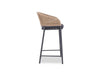 Como Outdoor Wicker Bar Chair with charcoal aluminum frame and woven seat back