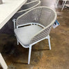 Como Outdoor Dining Chair with white frame and grey rope weaving, featuring a comfortable cushion.