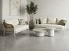 Como outdoor sofas with white frame